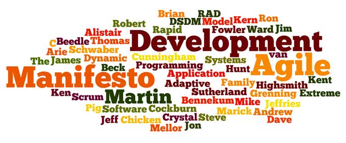 Wordle.net image created by Victor M. Font Jr. for Agile Manifesto article